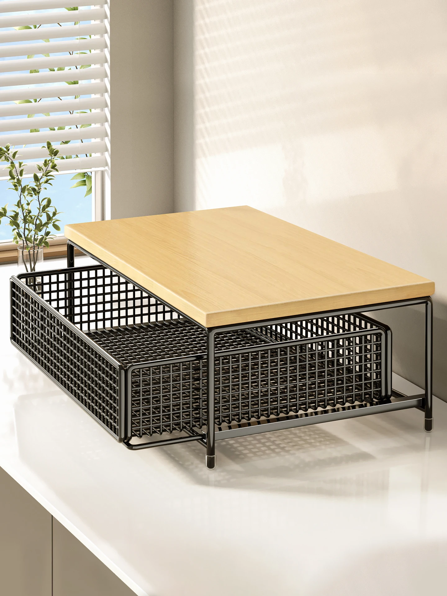 

Kitchen Coffee hine Capsule Tea Bag Storage Ra Der Sle Metal Desktop Display Stand Living Room Organizer elf