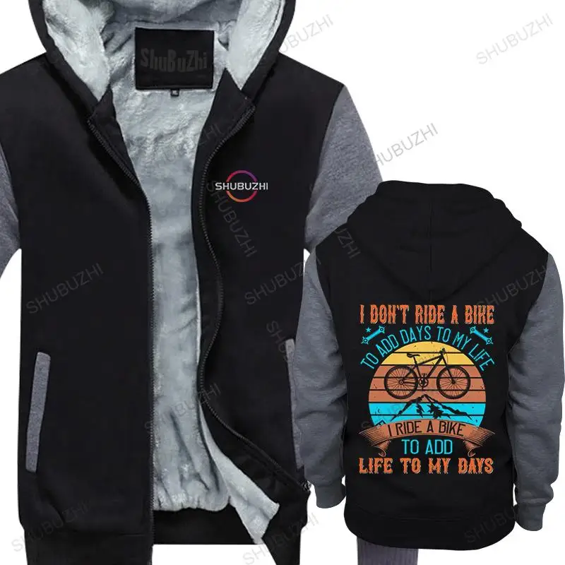 

Trendy Male MTB hoodies fall Cotton Casual fall I Ride A Mountain Bike To Add Life To My Days fleece Top Slim Fit Clothes