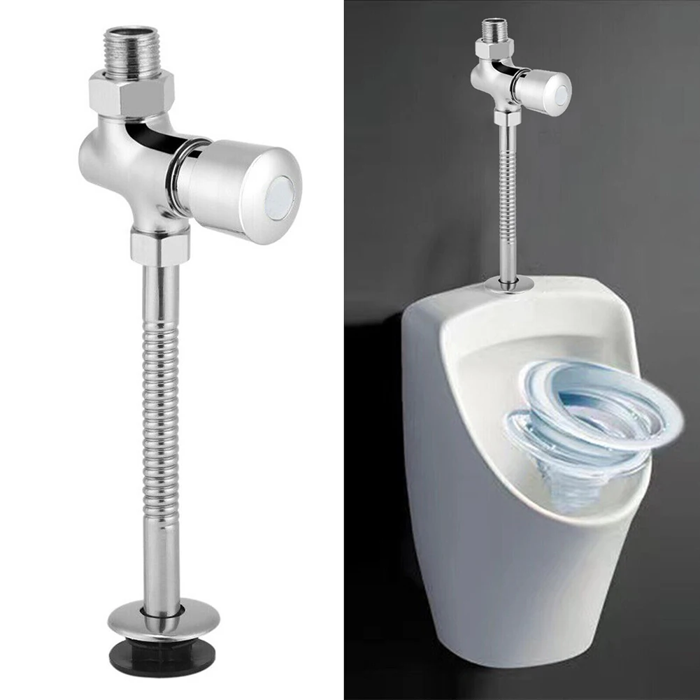 1Pcs Automatic Shut-off Urinal Flush Valve Water Saving Hand Press Urinal Flush Valve Alloy Bathroom Toilets Accessories