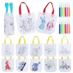 5pcs Double Sided Graffiti Bag Building Block Markers Early Childhood Education Kids DIY Painting Toys Puzzle Drawing Toys TMZ