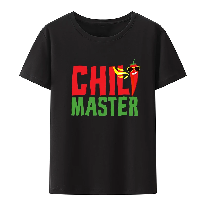 Chili Master Pepperoni Hot Graphic Printing T-shirts Funny Top Tee Unisex Poleras Mujer Nostalgia Clothes Gift Comics