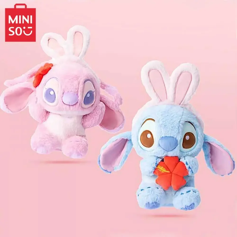 

New Popular2024 MINISO Disney STITCH ANGEL Interstellar Baby No.11 Cross dressing Rabbit Plush Doll Cute Dolls Toy Birthday Gift