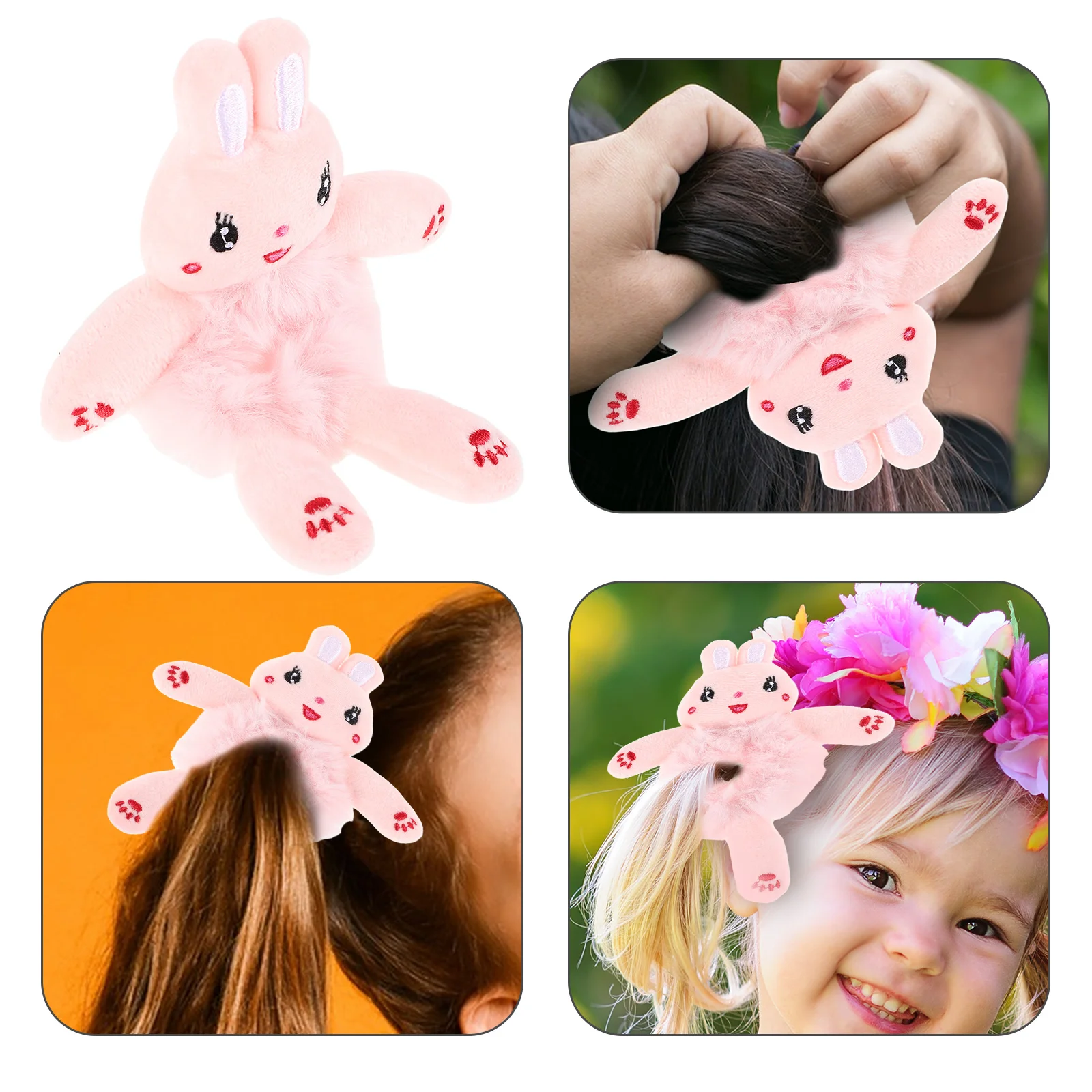 

Plush Rabbit Hair Ring Little Girl Clips Girls Ties Ponytail Small Cloth Toddler Accessories Child Rope