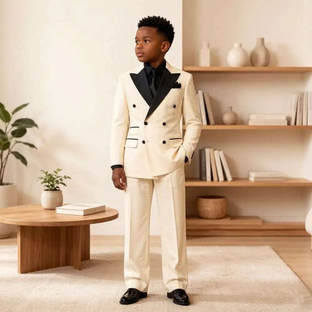 Double Breasted Luxury Boy Suits 2 Pieces Wedding Tuxedo Mix Match Separates Child Suits Stylish For Prom Birthday Party
