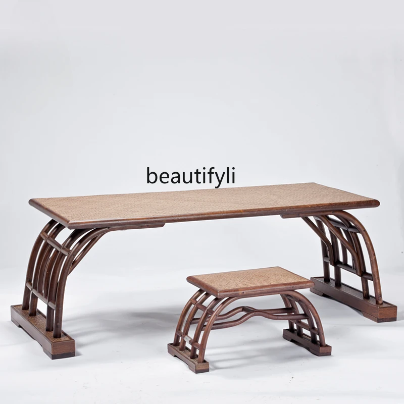 Rattan Small Table Sitting Floor Tea Table Minimalist Chinese Style Low Table Drinking Tea Tea Table Table