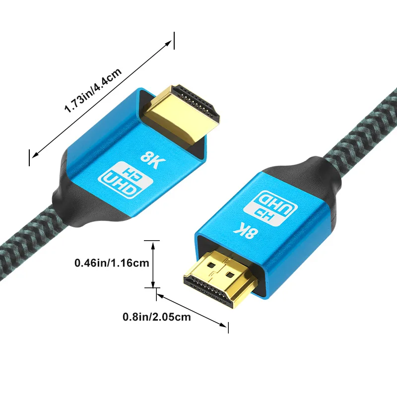 HDMI 2.1 Cable 8K@60Hz High-Definition Computer HD Cable for Ultra-High Definition Video Transmission