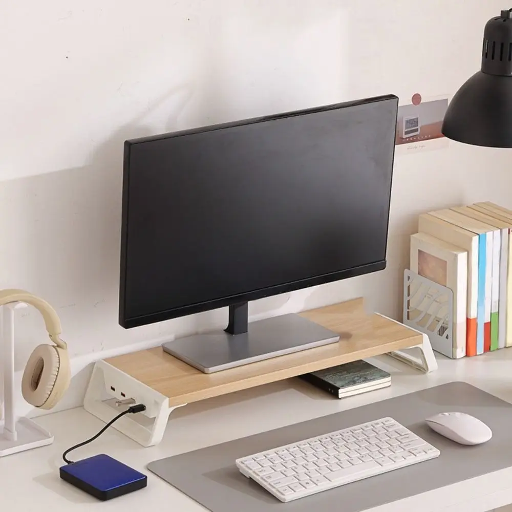 

Thickening Computer Monitor Stand Ergonomic Design Increase Monitor Height Computer Booster Stand with USB Hub