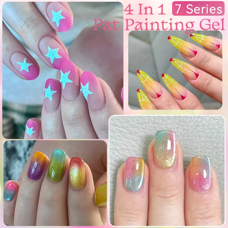 UR SUGAR 9 colores de gel para pintar y patinar, esmalte de uñas 4 en 1 para diseño francés, transferible, UV LED, removible, gel degradado 6