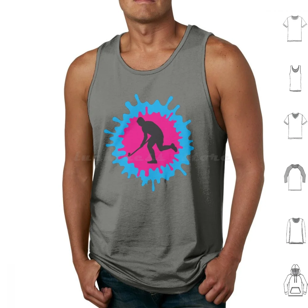 Hockey Splash Tank Tops Print Cotton Fieldhockey Pop Art Hookfreaks Hockey Makes My Day I Love Hockey Kookaburras Black