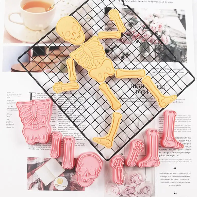 

1 комплект, милая креативная мультяшная форма для печенья на Хэллоуин, форма для резки печенья с призраком и черепом, форма для резки печенья, инструмент для выпечки