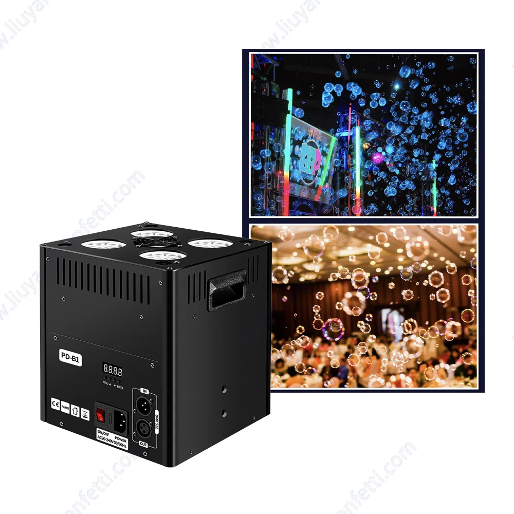 

LED Smoke Bubble Machine Vertical Stage Special Effect DMX512 Remote Control for DJ DISCO Wedding Performance Event Party Marry