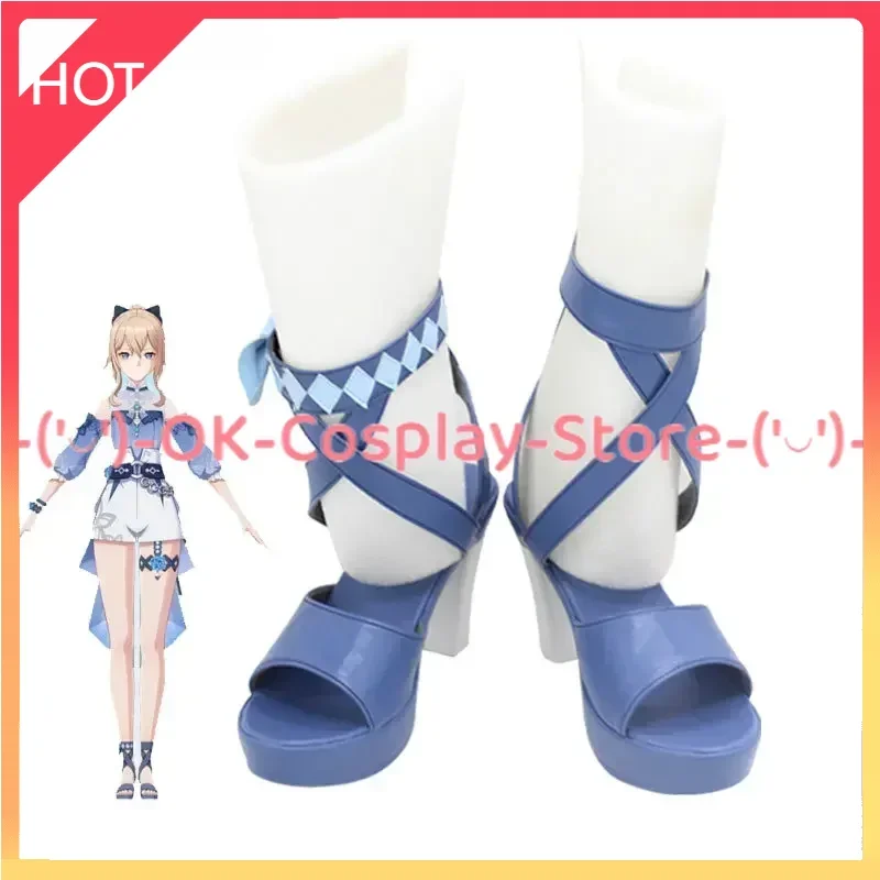 

Game Genshin Impact Jean Cosplay Shoes PU Leather Shoes Halloween Carnival Boots Cosplay Props Custom Made