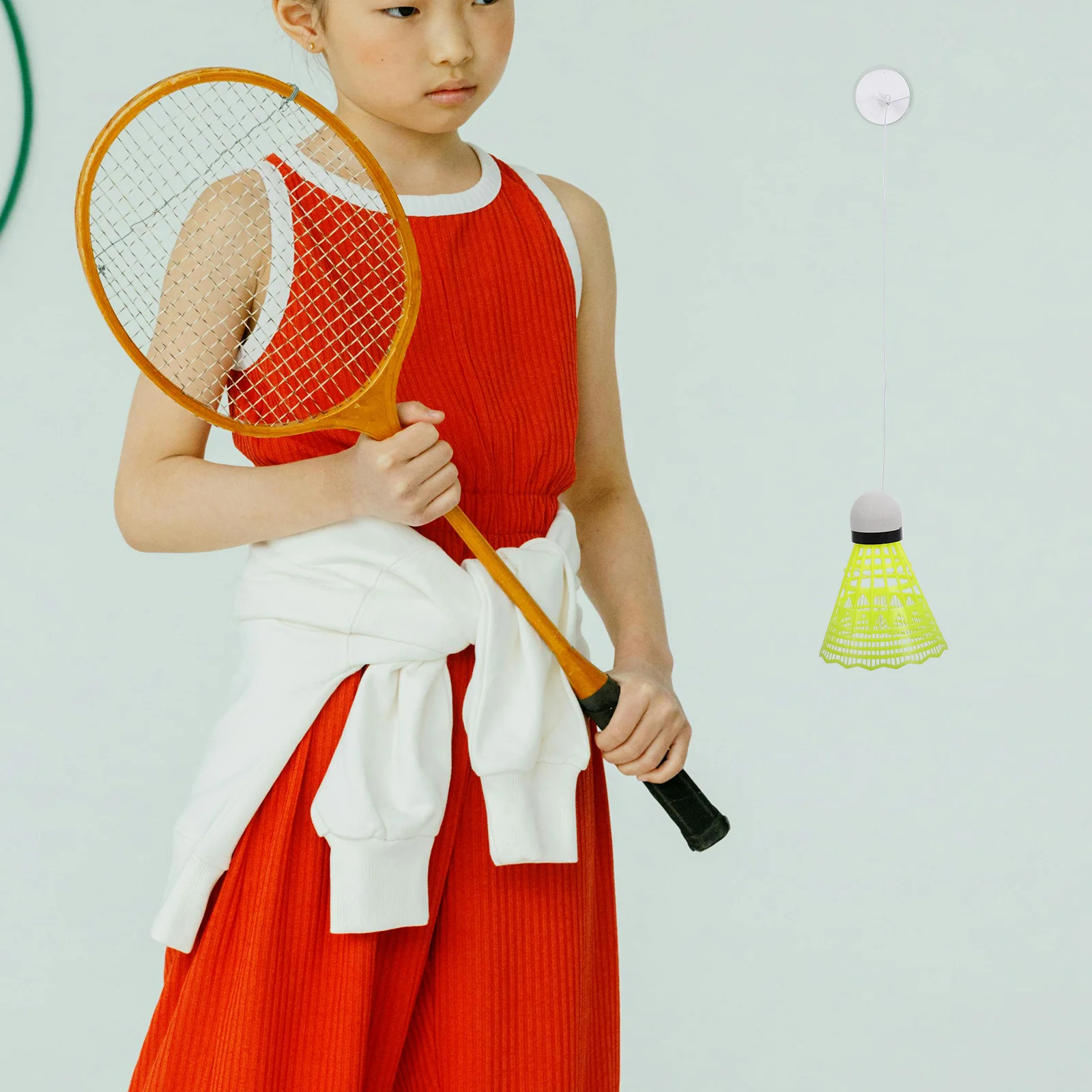 

Solo Badminton Training Device Elastic Hanging Rope Rebound Shuttlecock Home Practice Self Training Badminton Equipment