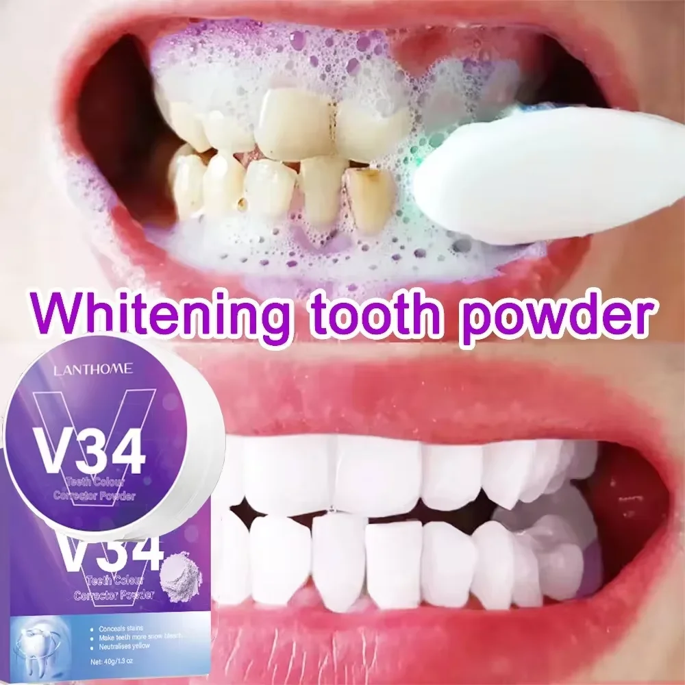 Purple Teeth Whitening Toothpaste, Tooth Care Gel, Remover manchas de placa, Mau hálito fresco, Limpeza de Higiene Oral, Ferramentas Dentárias, V34