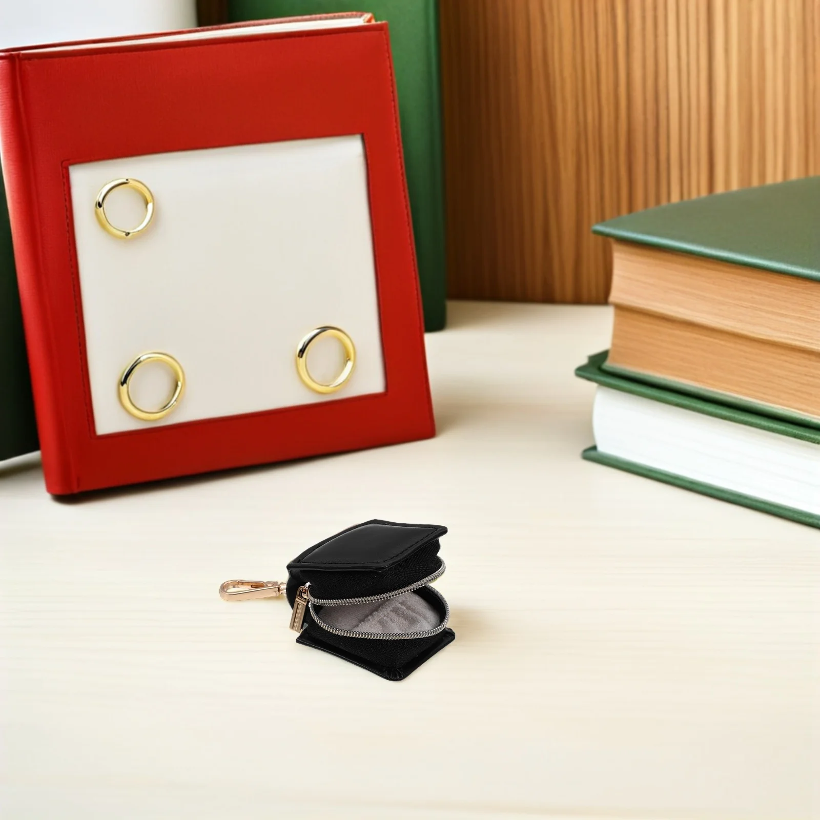 

Mini Travel Jewelry Box Portable Organizer Zipper Pouch Keychain Storage Rings Earrings Small Jewelry Case Travel Accessory