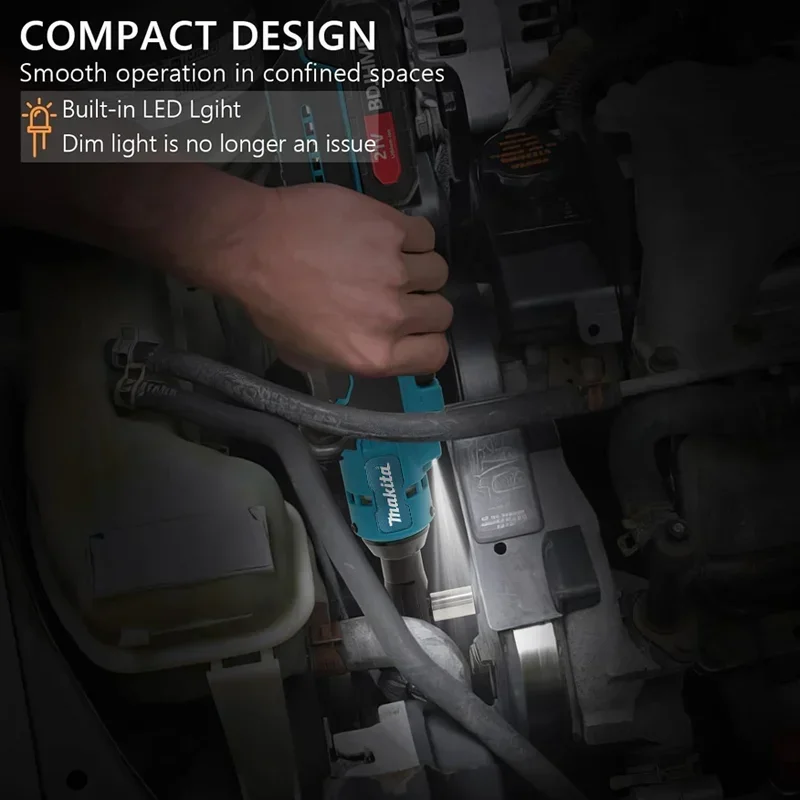 Makita 18V Brushless Right Angle Ratchet Wrench Cordless Variable Speed LED Power Tool for Home DIY and Repair Use Kit