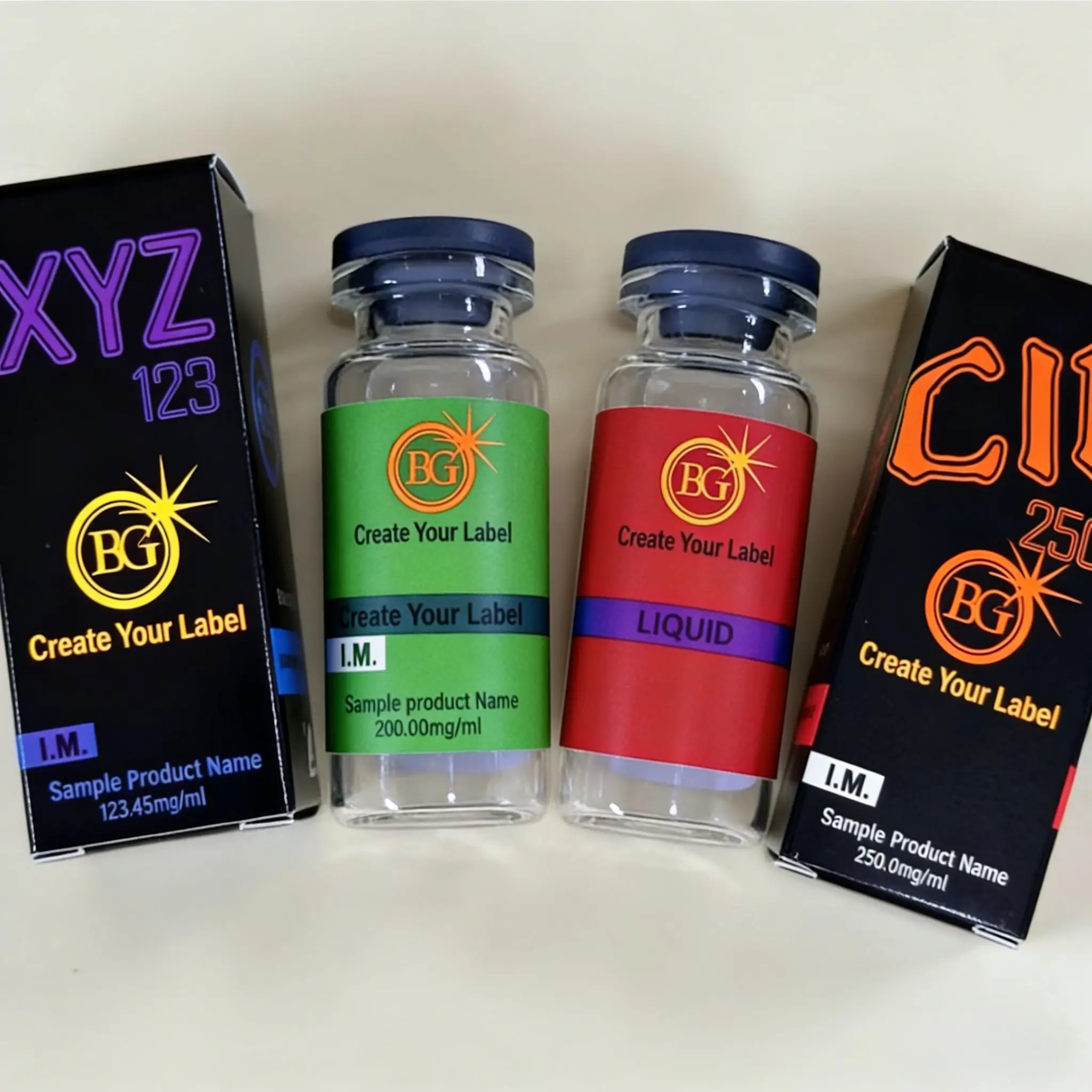 Custom Printed Textured Tamper Resistant Seals for 3ml-30ml Refill Bottles,Labels for Peptide Lab Medical Health Care Vials