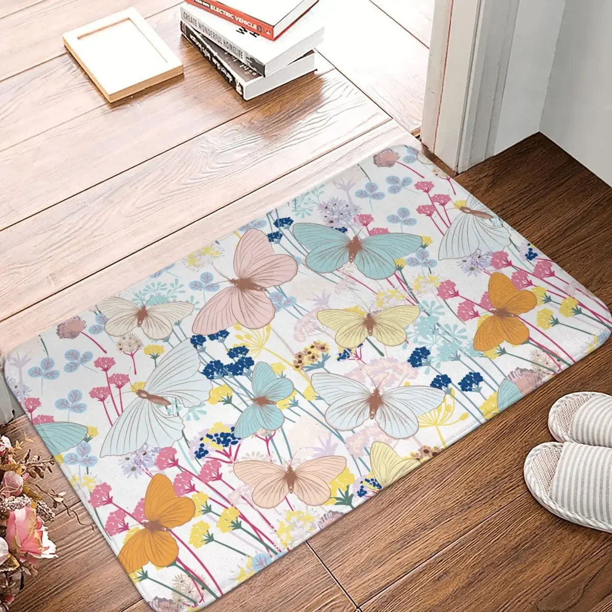 Bedroom Mat Butterfly Plant Rug Home Doormat Kitchen Carpet Entrance Door