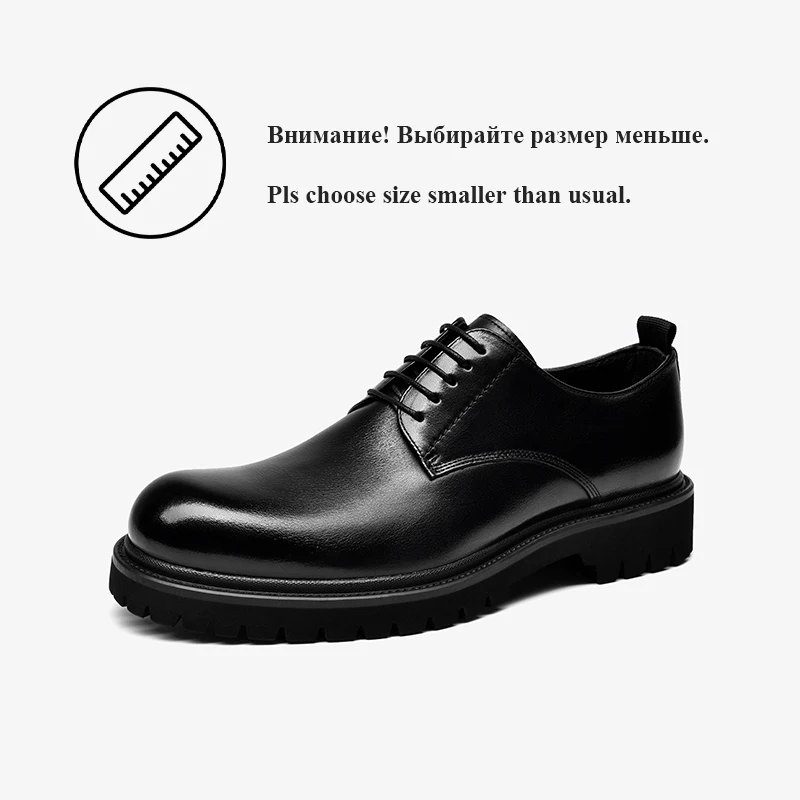 BeauToday Men Derby Shoes Calfskin Leather Waxing Round Toe Lace-Up Platform Gentleman Business Dress Shoes Handmade 55503
