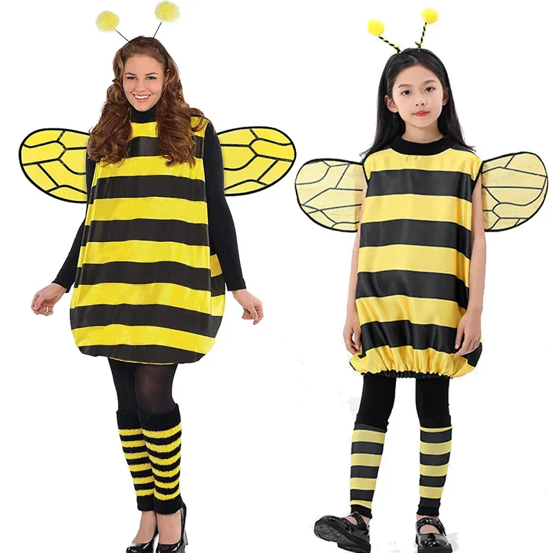 

Kids Adult Halloween Bee Costume Festival Carnival Party Funny Animal Jumpsuits Role Play Outfits