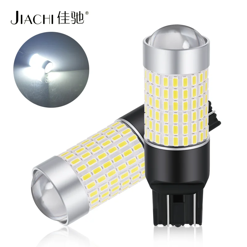 

jiachi 10pcs 7443 led socket bulb for car 1157 p21w p27w 144 3014smd led flexible led auto lights stop park lamps white dc12-24v