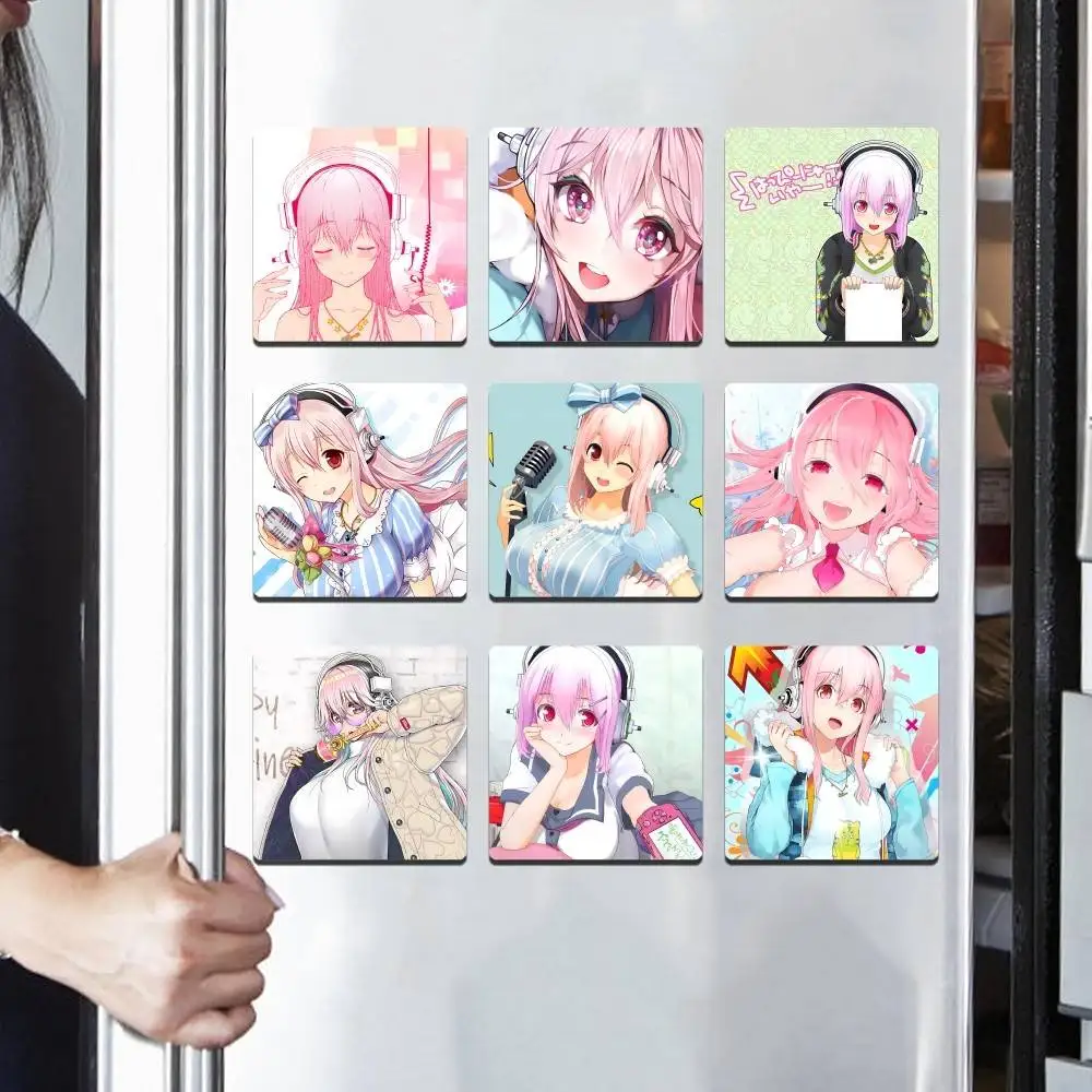 S-Super Sonico Personalized Photo Fridge Magnets -Gift For Home Decor Valentine's Day Gift Photo Magnetic Sticker