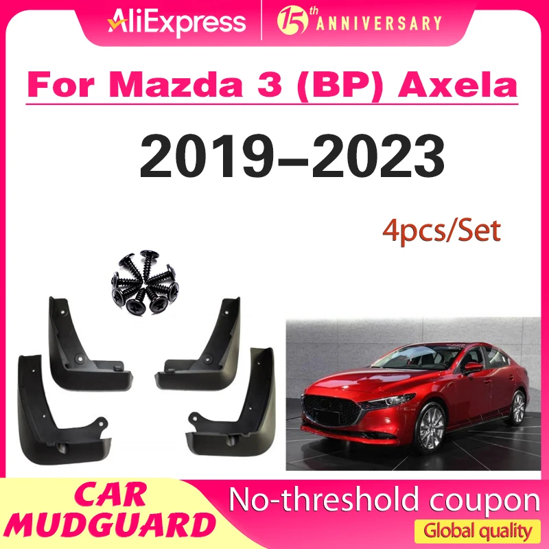 

Set Molded Mud Flaps For Mazda 3 Mazda3 BP 4dr Sedan Saloon 2019 2020 2021 2022 2023 Splash Guards Mudguards Fender Front Rear