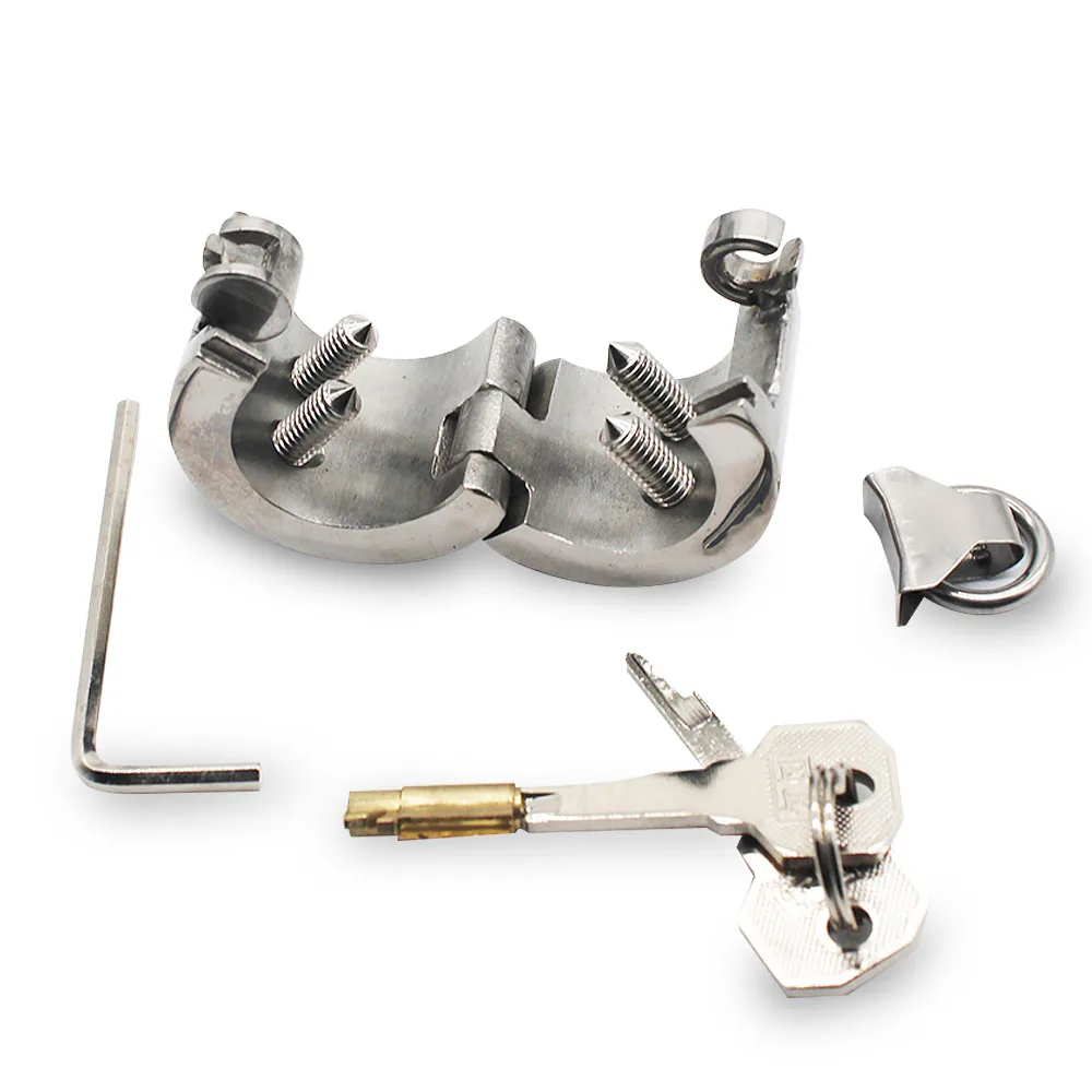 Camilla de bolas de acero inoxidable, dispositivo de jaula de restricción de castidad, anillo Bloqueable, colgante de escroto, retraso de eyaculación, juguete sexual