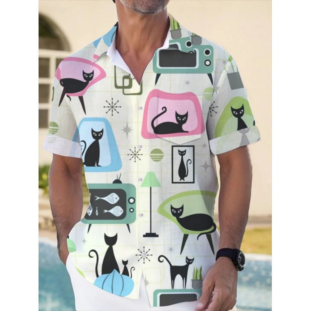 

Men's Shirt Summer Casual Fashion Short Sleeved Shirt For Men Loose Breathable Hawaiian Shirt Man Casual Men's Clothing Top