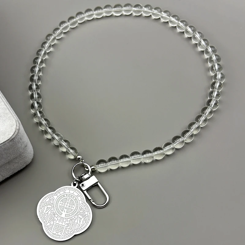 Католическая медаль Святого Бенедикта с клевером, автомобильный кулон из нержавеющей стали для женщин и мужчин, золотой цвет, стеклянная цепочка с крестом, ювелирные изделия san benito Католическая медаль Святого Бенедикта с клевером, автомобильный кулон из нержавеющей стали для женщин и мужчин, золотой цвет, стеклянная цепочка с крестом, ювелирные изделия san benito