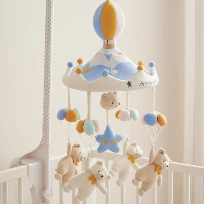 

‌Newborn Crib Mobile 0-12M: 360° Rotating Musical Soother Toy Anti-Squint Fabric Hanging Bell-Washable Visual Tracking Trainer‌