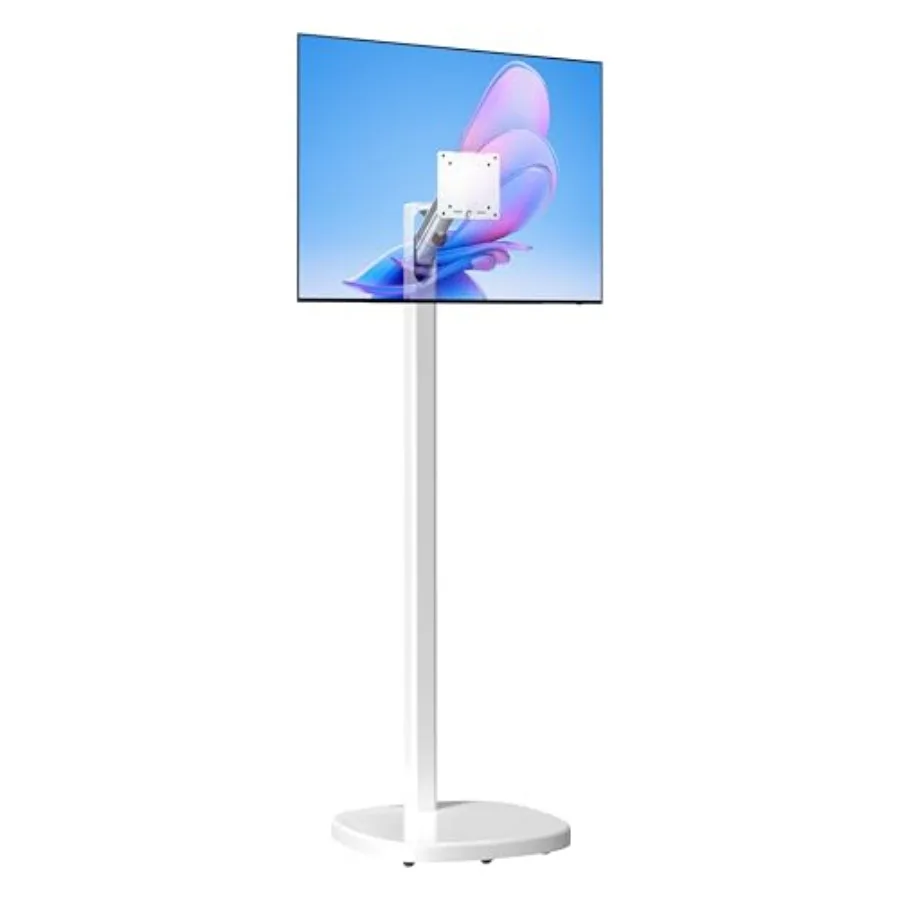 

CTA Ergonomic Floor Stand for Monitors TVs Up to 35-inches 22 lbs - Mobile Stand with Anti-Knockdown Base Height Adjustable - C