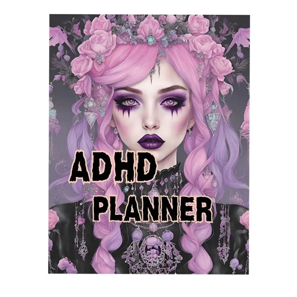 Portable Pastel Goth ADHD Planner Helps Manage 43 Page ADHD Notebook Editable Time Organizer Plan Notebook Student