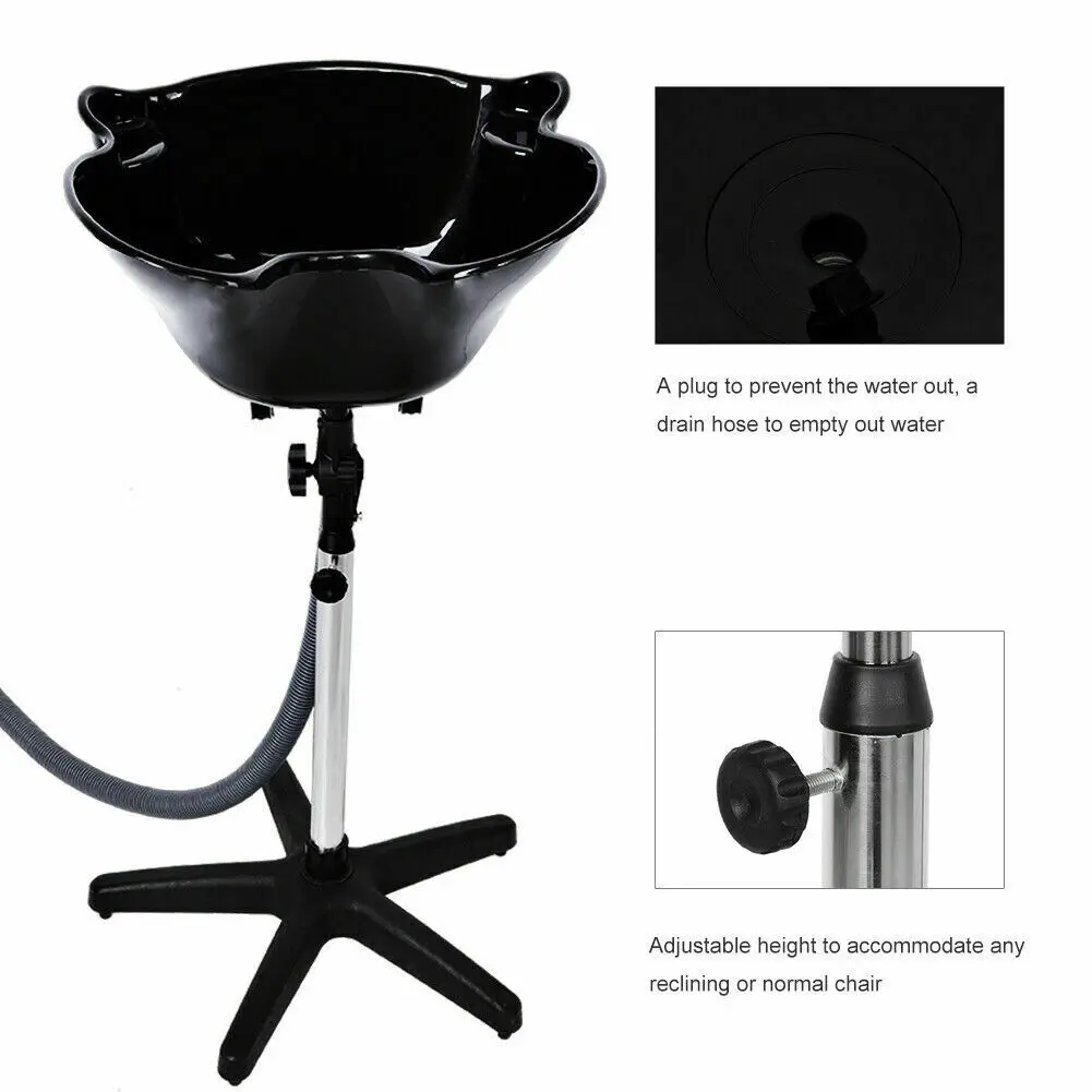 Salon Mobile Portable Hairdressing Washing Hair Basin Backwash Shampoo Bowl Sink Mobile Hairdressing Back Wash Shampoo Basin