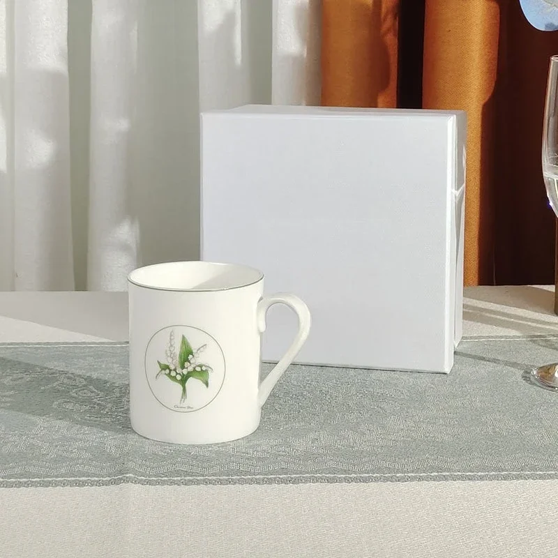European Bone China Mug Lucky Lily Of The Valley Exquisite Light Luxury Afternoon Tea Cup Creative Home Cup Holiday Gift