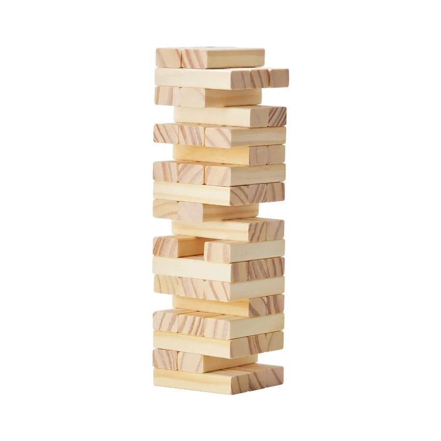 

Tumbling Timber Toy, 54 Blocks Tumble Tower Blocks Game, Pine Wood Tumbling Tower Game with Storage Crate, Multiple Ways to