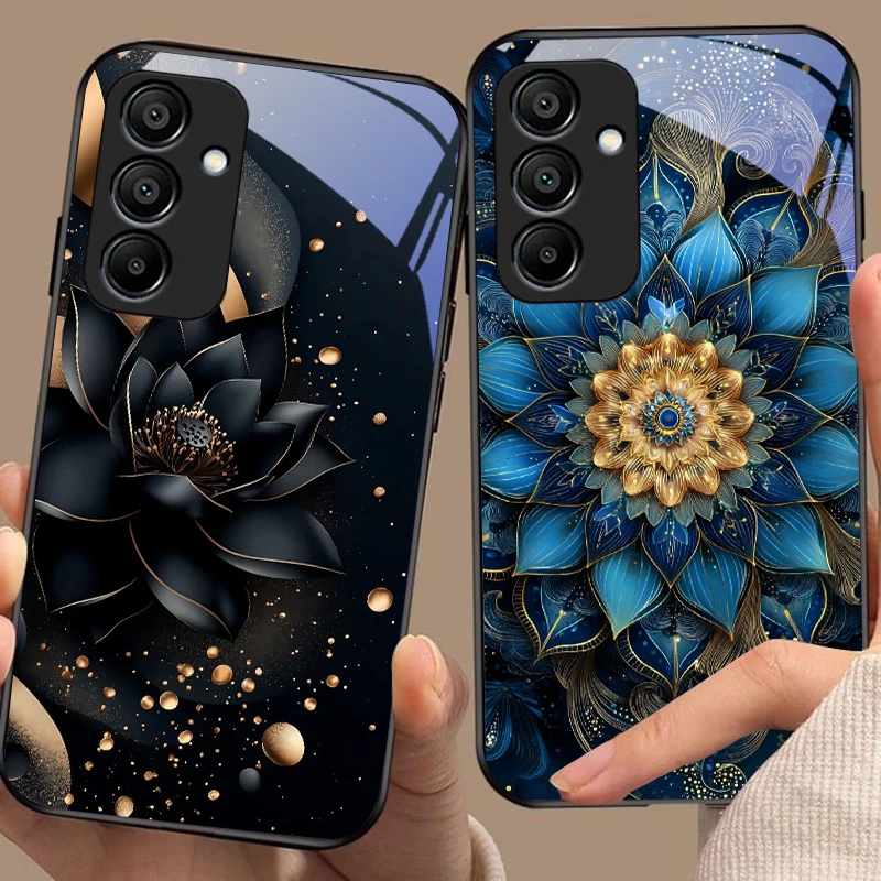 Θήκη Γυάλινη Samsung A20-A73 Totem Lotus Noir - close-up view