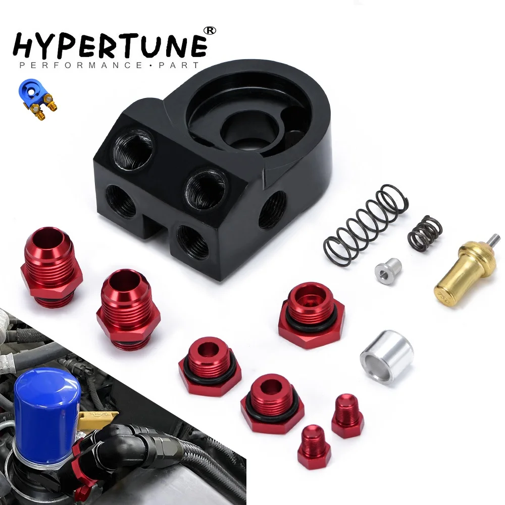 Aluminum AN10 oil cooler adapter oil filter sandwich adapter Turbo With Thermostat And Fitting 3/4-16 UNF M20*1.5