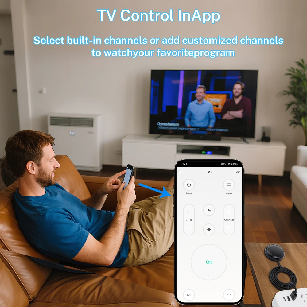 جهاز تحكم عن بعد Tuya WiFi IR لأتمتة المنزل الذكي وجهاز التحكم عن بعد العالمي بالأشعة تحت الحمراء يعمل مع Alexa Google Home Smart Life