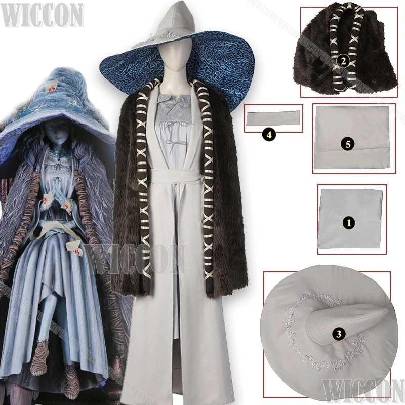

OldMan Ring Ranni TheWitchDark Moon Princess Cosplay Clothes Full Set Game Woman Outfit Lolita Dress Halloween Carnival Party