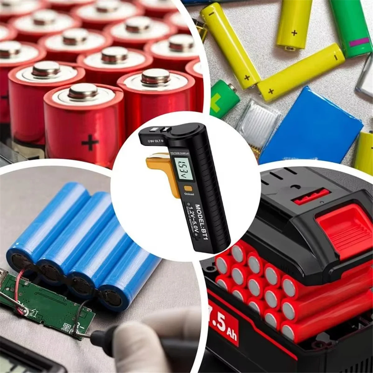 Comprobador de batería N18R, dispositivo de prueba de batería con pantalla Digital portátil, probador de vida útil de batería General para el hogar