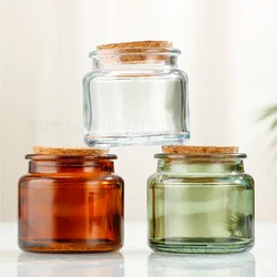 Brown Candle Cup Aromatherapy Glass Jar Transparent Handmade DIY Candle Holder Empty Bottle