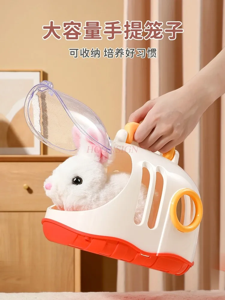 Muñeco de conejo, muñeco de peluche de conejo blanco pequeño, regalo de llamada de andador eléctrico, juguete para niños