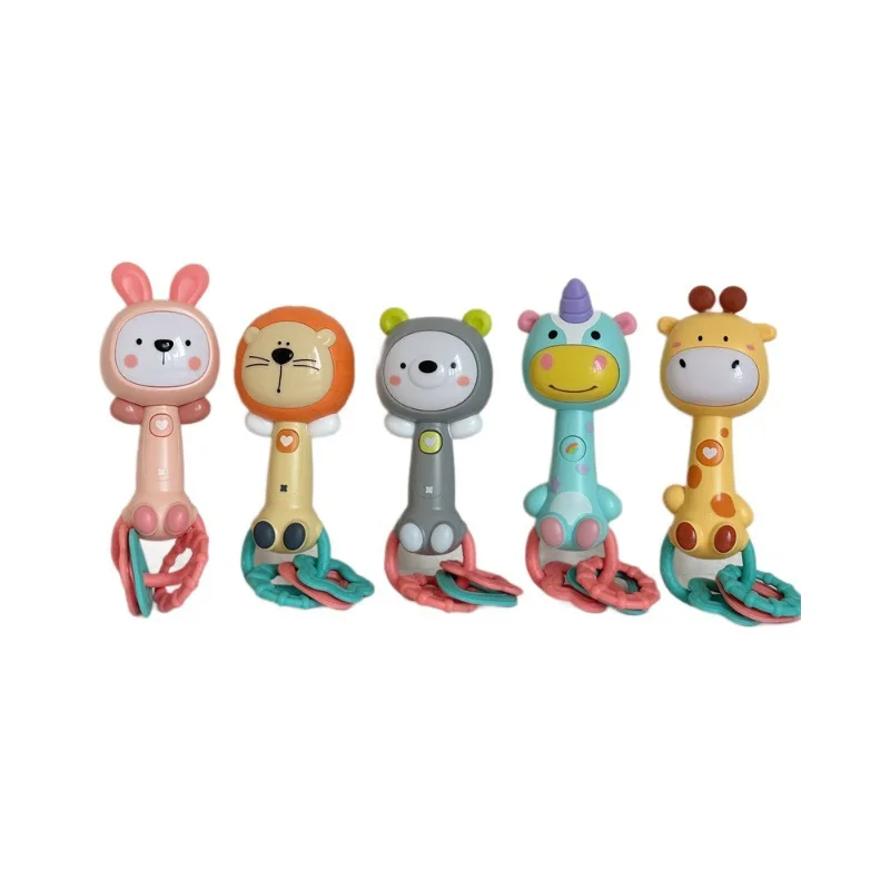 아기 뮤지컬 딸랑이 장난감 빛나는 치아발육기 장난감 0-3세 아기에게 완벽한 선물, 잡기 및 감각 발달