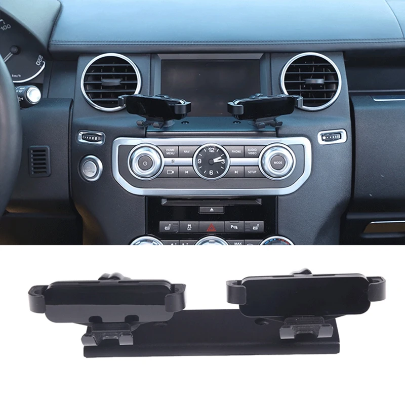 1 PCS Car Central Control Navigation Screen Phone Bracket Black Aluminum Alloy For Land Rover Discovery 4 LR4 2010-2016