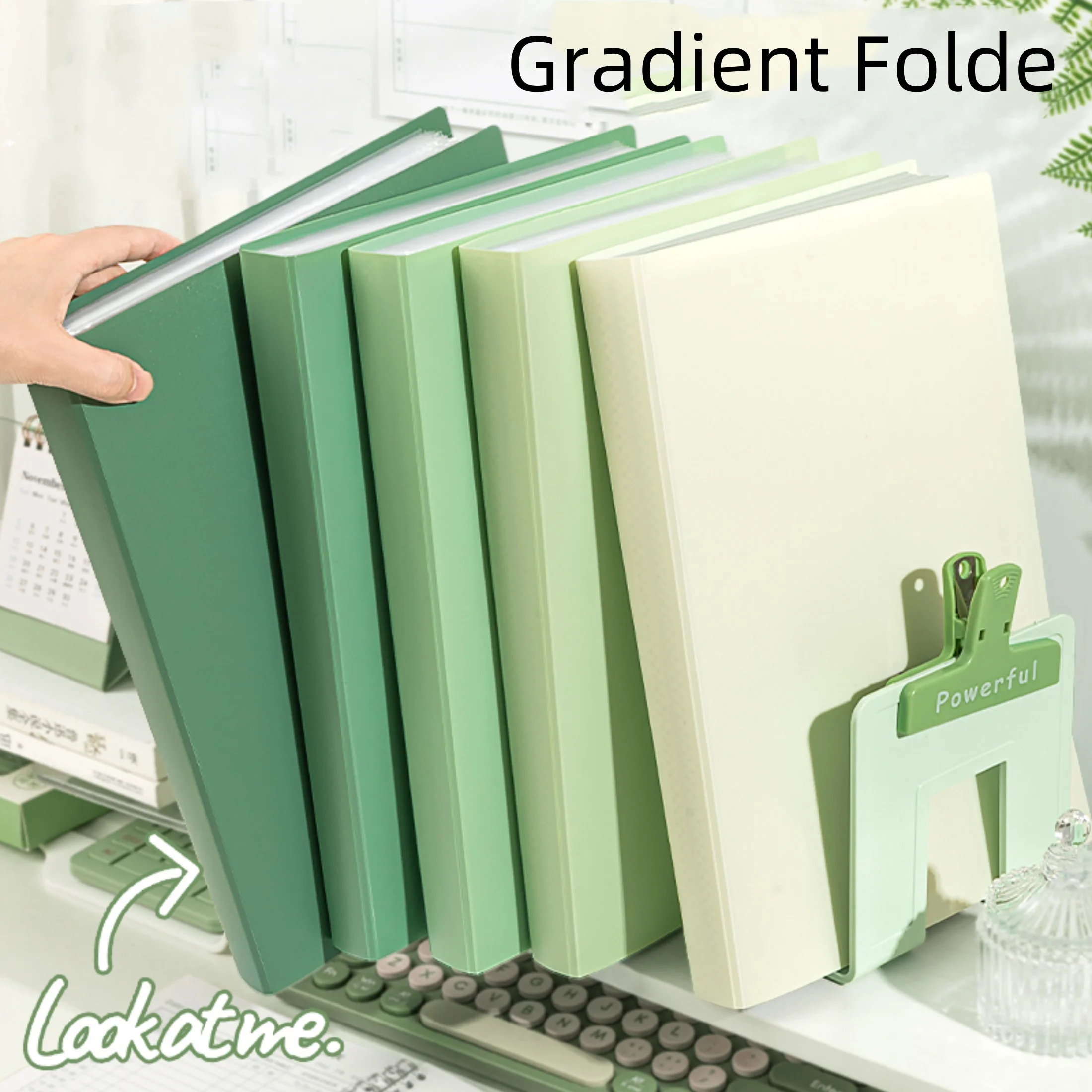 Large capacity multi-layer insert storage clip PP fresh color floral 5 in 6 compartments office folder
