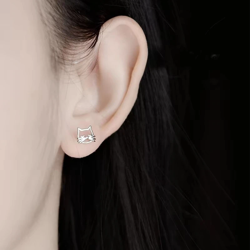 REETI 925 Sterling Silver piękny kot stadniny kolczyki dla kobiet 2018 nowy Trend osobowość Lady moda biżuteria — zdjęcie 3