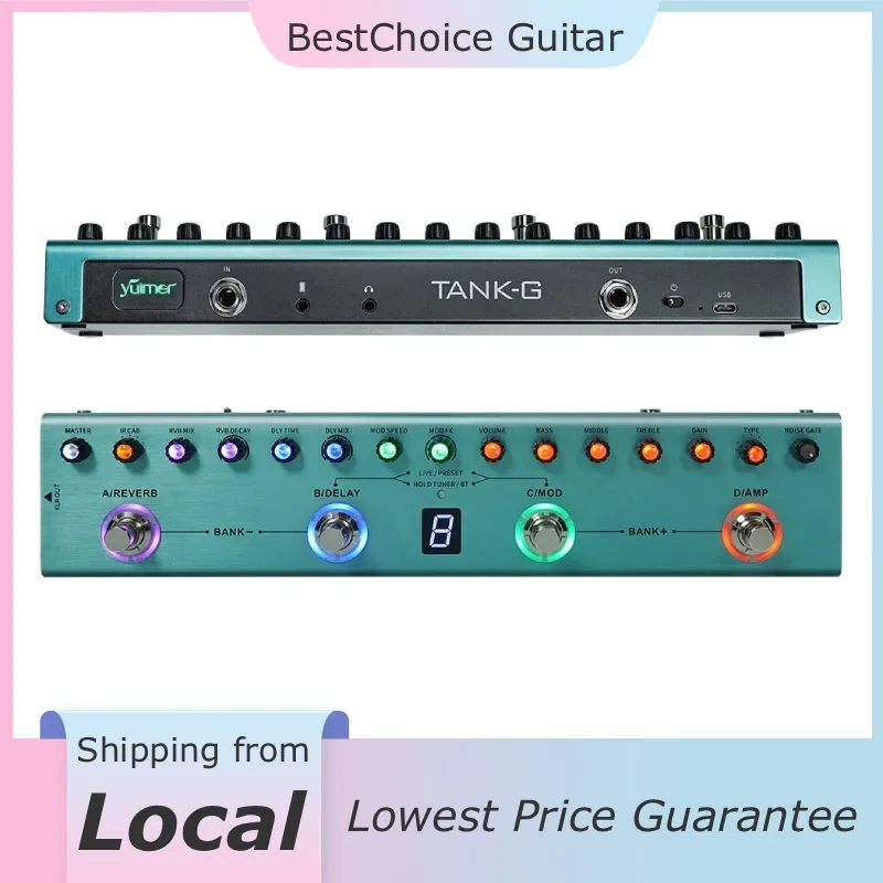 معالج M-VAVE Yuimer V2 TANK-G متعدد التأثيرات مع دواسة تأثير الجيتار الكهربائي APP