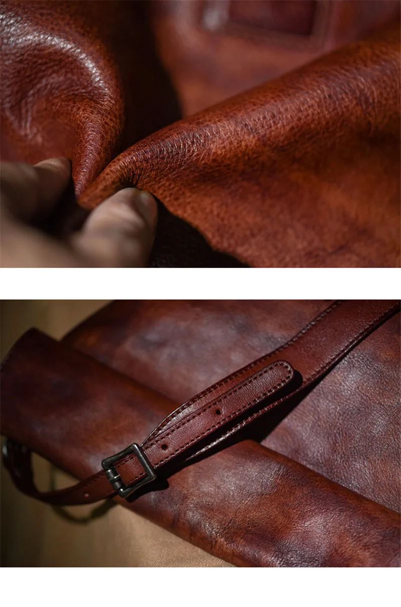 Designer Luxury original natural genuine leather men's messenger bag fashion daily real cowhide folding anti-theft shoulder bag