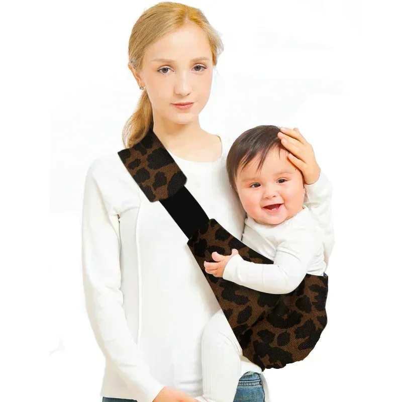 New Baby Going Out Safety Carrier Simple Leopard Pattern Portable Front Hug Type Back Baby Out of The Baby Artifact Waist Stool